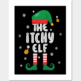 Itchy Elf - Christmas Little Helper Design Posters and Art